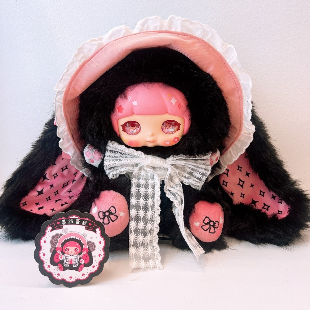 Xuefu Rabbit Lace Dream 600% "Black Pink Velvet Bunny + Special Glitter Eyes"